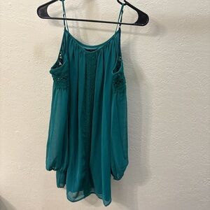 City Triangles Cold Shoulder Green Dress